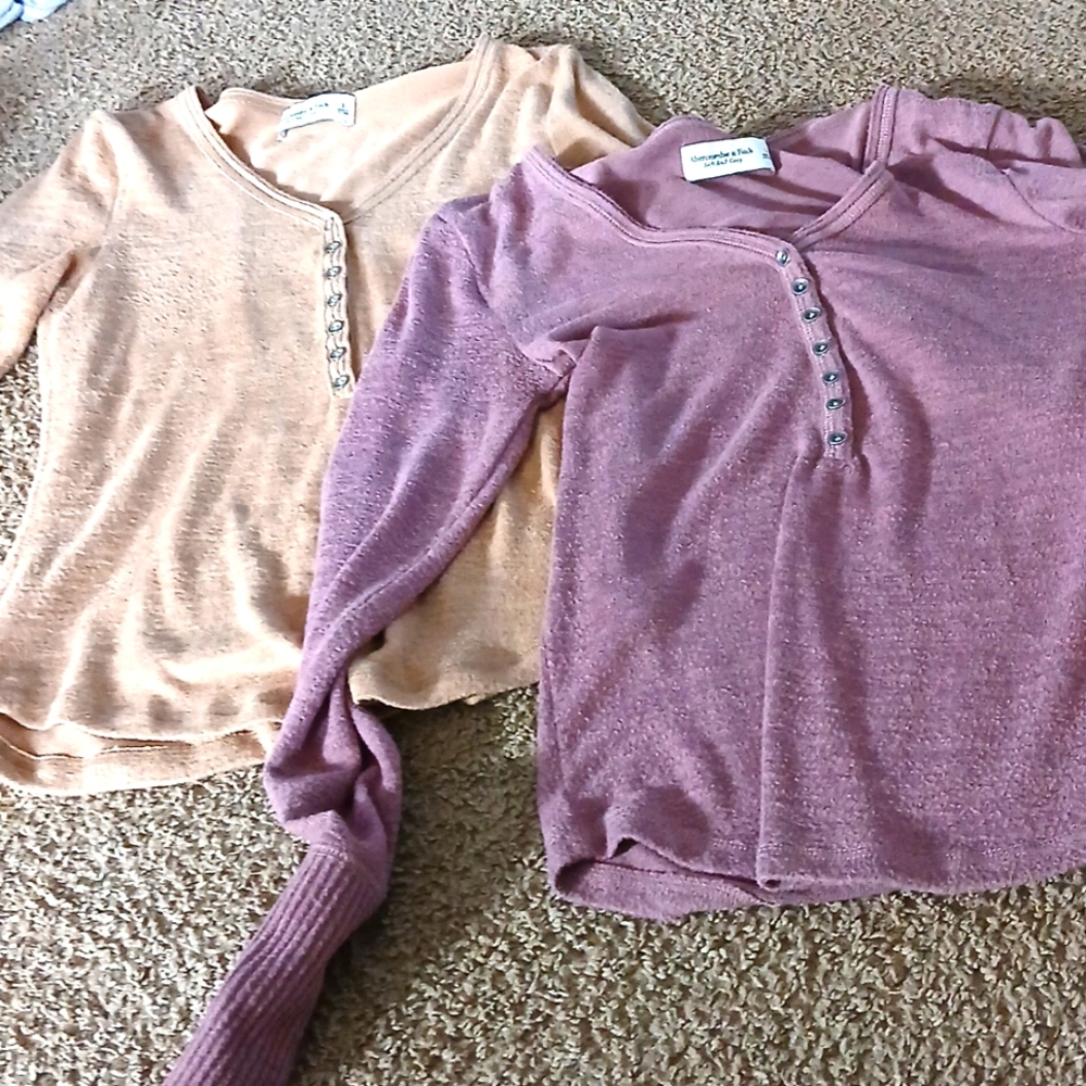 Women's Button-Down Tops - Peach and Mauve